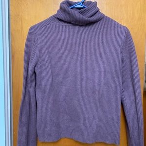 purple turtleneck sweater